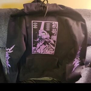 Neon Genesis Evangelion Purple & Black Hoodie Large size